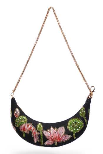 Shop_Shilpsutra_Black Jalaja Moon Bag _at_Aza_Fashions