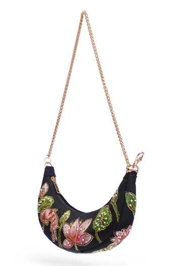Shilpsutra_Black Jalaja Moon Bag _Online_at_Aza_Fashions