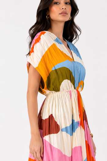 Buy_Poppi_Multi Color Cotton V-neck Abstract Print Maxi Dress _Online_at_Aza_Fashions