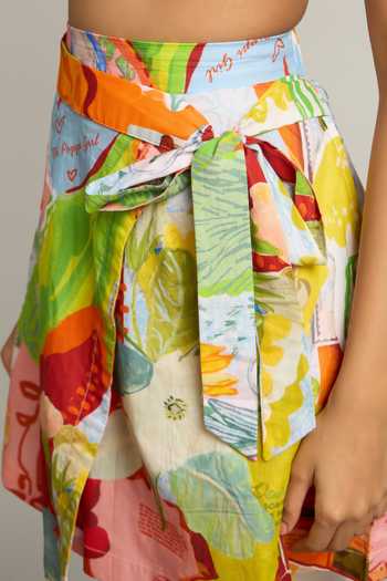Shop_Poppi_Multi Color Cotton Square Neck Printed Crop Top And Short Skirt Set _Online_at_Aza_Fashions