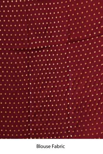 Vishwa By Pinki Sinha_Maroon Silk Mashru Saree With Running Blouse _Online_at_Aza_Fashions