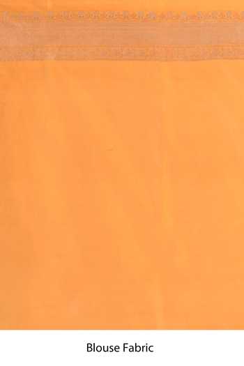 Vishwa By Pinki Sinha_Orange Silk Meenakari Floral Saree With Running Blouse _Online_at_Aza_Fashions