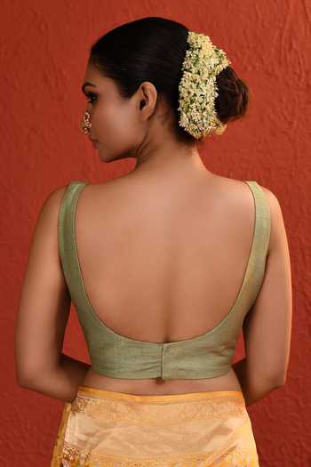 Vishwa By Pinki Sinha_Orange Silk Meenakari Floral Saree With Running Blouse _at_Aza_Fashions