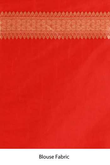 Vishwa By Pinki Sinha_Red Silk Rangkaat Woven Saree With Running Blouse _Online_at_Aza_Fashions