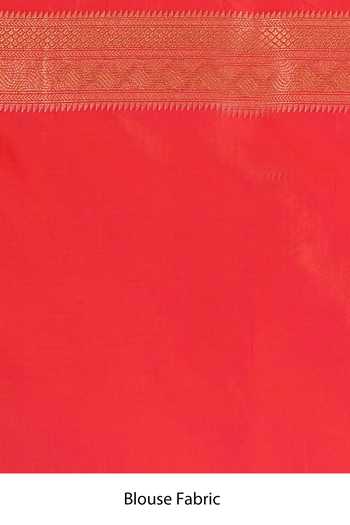 Vishwa By Pinki Sinha_Orange Silk Brocade Woven Saree With Running Blouse _Online_at_Aza_Fashions
