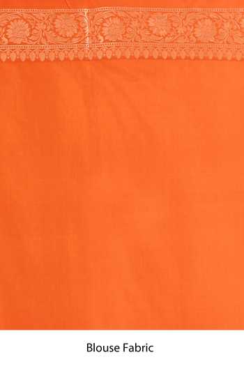 Vishwa By Pinki Sinha_Orange Silk Rangkaat Woven Saree With Running Blouse _Online_at_Aza_Fashions