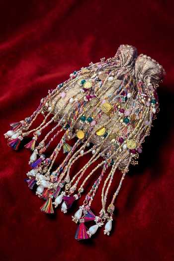 Bhavna Kumar_Multi Color Sequins, Beads, Pearls, Tassels, Chains Rope Embellished Potli _Online_at_Aza_Fashions