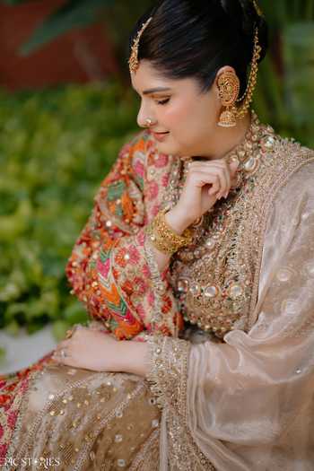 Itrh_Gold Silk, Tissue, Brocade High Swarnali Hand Embroidered Bridal Lehenga Set _Online_at_Aza_Fashions