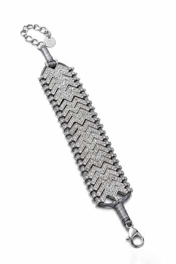 Shop_Tad Accessories_White Stone Studded Bracelet _at_Aza_Fashions