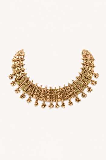 Tad Accessories_Gold Plated Bead Drop Necklace Set _Online_at_Aza_Fashions