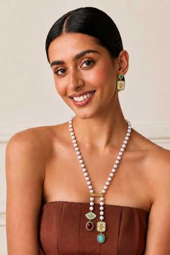 Buy_Tad Accessories_Multi Color Meenakari And Imitation Kundan Necklace _at_Aza_Fashions