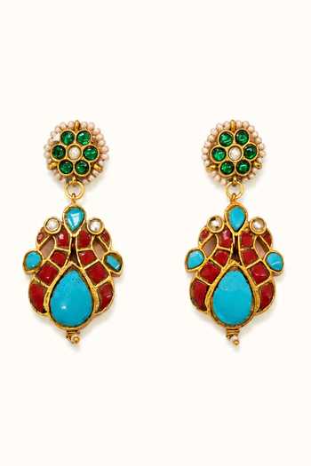 Tad Accessories_Gold Plated Stone Studded And Imitation Polki Necklace Set _Online_at_Aza_Fashions