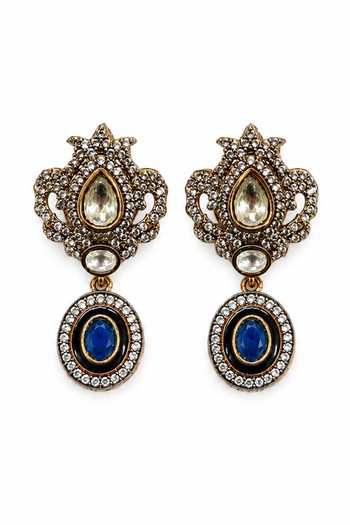 Tad Accessories_Multi Color Stone Studded And Imitation Polki Necklace Set _Online_at_Aza_Fashions
