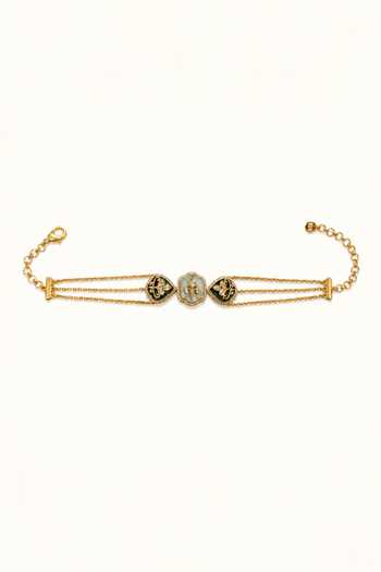 Tad Accessories_Gold Plated Floral Motifs Necklace Set _Online_at_Aza_Fashions