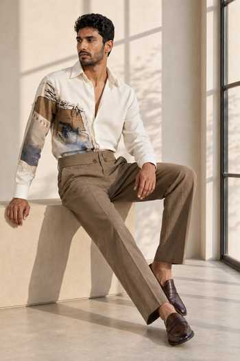 Shop_ROHIT DOSHI_White Polyester Visual Poetry Shirt _Online_at_Aza_Fashions
