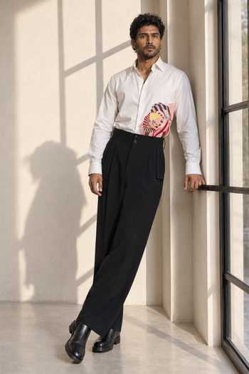 Buy_ROHIT DOSHI_White Cotton One Of A Kind Shirt _Online_at_Aza_Fashions