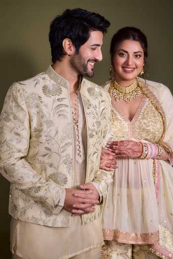 Buy_Gopi Vaid_Ivory Chanderi, Satin, Linen, Tussar Embroidery, Zari Dhir Bandhgala Jacket Set _Online