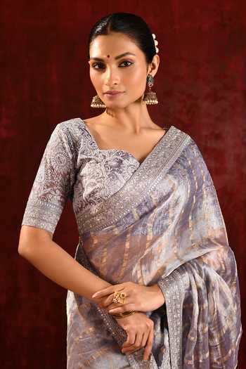 Buy_singhanias_Grey Tissue Saree With Running Blouse Fabric 