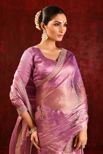 Buy_singhanias_Purple Tissue Saree With Running Blouse Fabric 