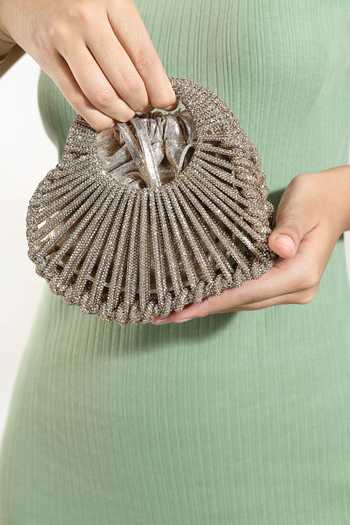 House Of Webhin_Gold Orya Heart Mini Bag _Online_at_Aza_Fashions
