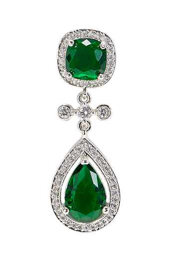 Nazaakat By Samara Singh_Emerald Green Stone Studded Necklace Set _Online_at_Aza_Fashions