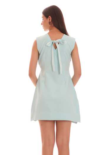 Buy_Parneet Gujral_Blue Crepe High Neck Embroidered Short Dress _Online_at_Aza_Fashions
