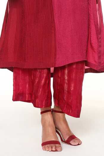 Buy_Capisvirleo_Pink Silk Yes Seria Tunic Set With Corus Stole _Online_at_Aza_Fashions