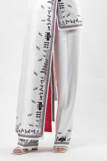 Buy_Limerick By Abirr N' Nanki_White Crepe Primosa Pant _Online_at_Aza_Fashions