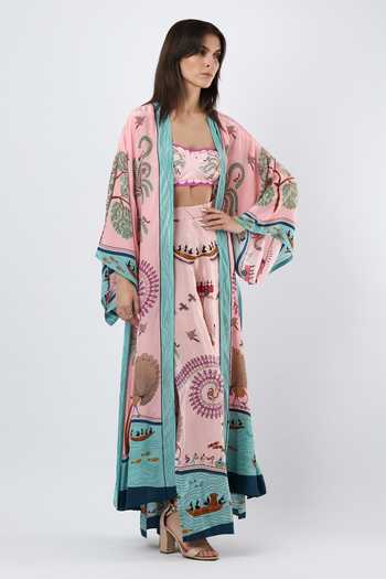 Buy_Limerick By Abirr N' Nanki_Pink Crepe Philip Printed Wide Legged Pant _Online_at_Aza_Fashions