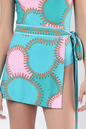 Shop_Limerick By Abirr N' Nanki_Blue Polyester, Spandex Elish Printed Skirt _Online_at_Aza_Fashions