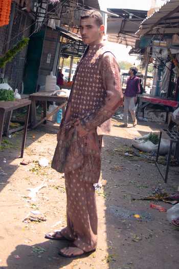 Shop_Soniya G_Brown Silk Woven Nehru Jacket And Pant Set _Online_at_Aza_Fashions