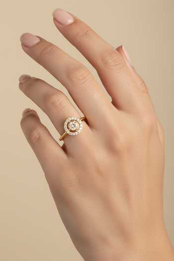 Buy_Sica Jewellery_Yellow Moissanite Polki Eesha Ring _at_Aza_Fashions