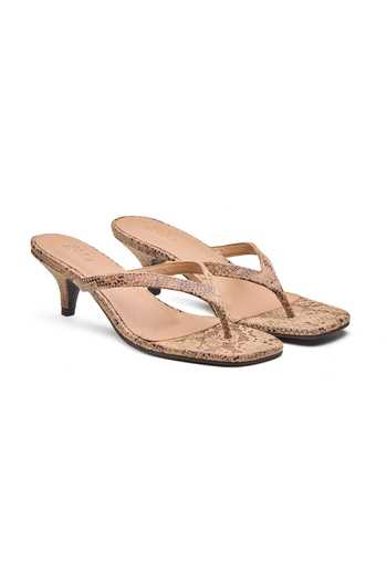 Buy_Dang Shoes_Beige Spark Python Kitten Heels _at_Aza_Fashions