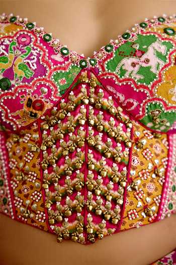 Buy_Torani_Pink Silk Embroidery, Sequins, Pearls Sweetheart Neck Rangili Drashti Corset 