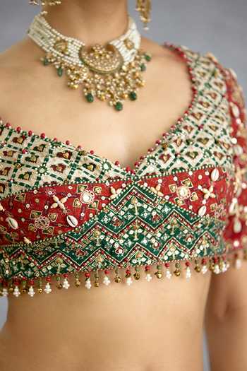 Buy_Torani_Multi Color Silk Sweetheart Neck Surkhi Rangilli Eshna Blouse _Online