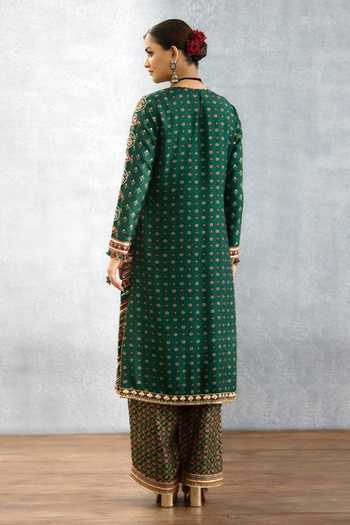 Shop_Torani_Multi Color Silk, Organza High Neck Trinaja Surkhi Pranshi Kurta Set _at_Aza_Fashions