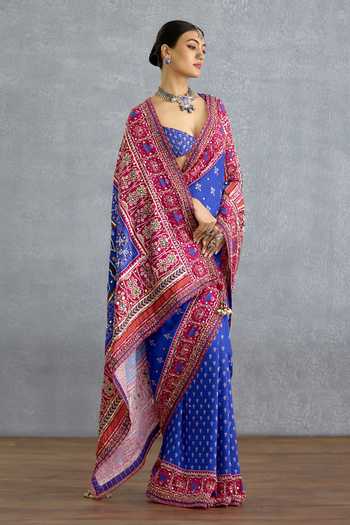 Torani_Blue Silk Niladri Sanvitha Saree _Online_at_Aza_Fashions
