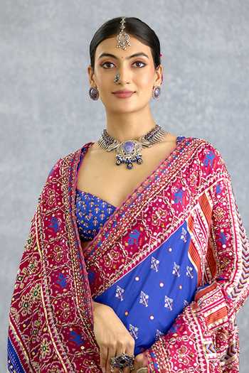 Buy_Torani_Blue Silk Niladri Sanvitha Saree _Online_at_Aza_Fashions
