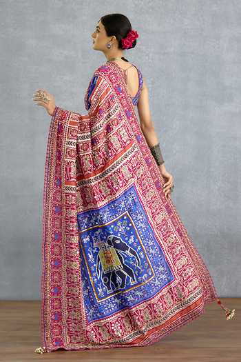 Shop_Torani_Blue Silk Niladri Sanvitha Saree _at_Aza_Fashions