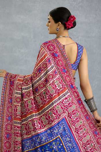 Torani_Blue Silk Niladri Sanvitha Saree _at_Aza_Fashions