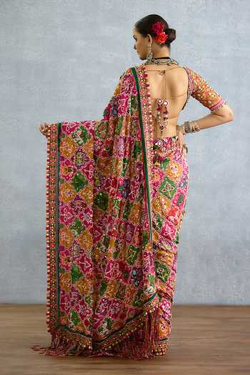 Shop_Torani_Multi Color Silk Rangili Printed Saree _at_Aza_Fashions