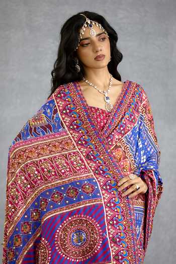 Shop_Torani_Blue Silk Niladri Gul Ena Saree _Online_at_Aza_Fashions