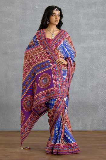Torani_Blue Silk Niladri Gul Ena Saree _at_Aza_Fashions
