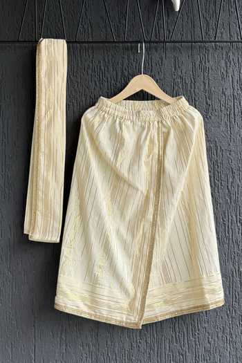 Buy_The little tales_Multi Color Silk, Cotton Elephant Print Shirt And Lungi Set _Online_at_Aza_Fashions