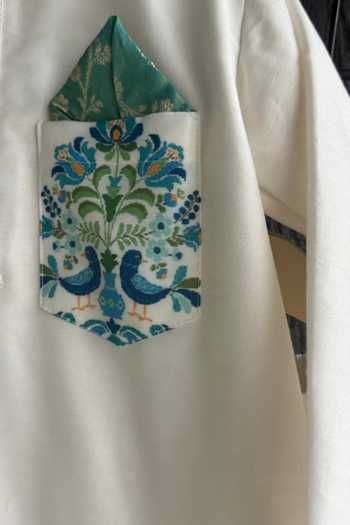 The little tales_Green Silk, Cotton Kurta Set _Online_at_Aza_Fashions
