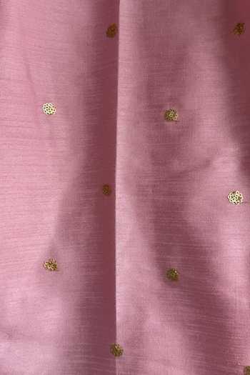 The little tales_Pink Silk, Cotton Yoke Embroidered Kurta Set _Online