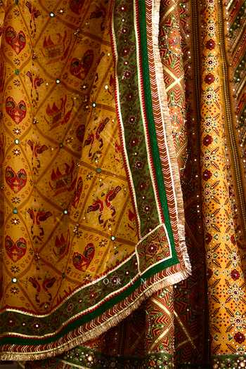 Shop_Torani_Multi Color Silk, Organza V-neck Kanak Dil Meher Iksha Lehenga Set 