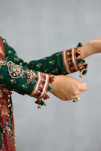 Torani_Multi Color Silk, Organza High Neck Trinaja Surkhi Pranshi Kurta Set _Online