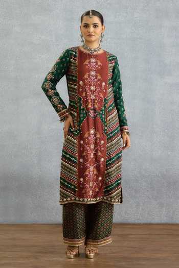 Buy_Torani_Multi Color Silk, Organza High Neck Trinaja Surkhi Pranshi Kurta Set _Online