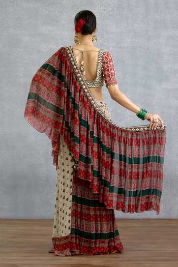 Torani_Multi Color Georgette Surkhi Rangili Eshna Pre-draped Saree _Online_at_Aza_Fashions
